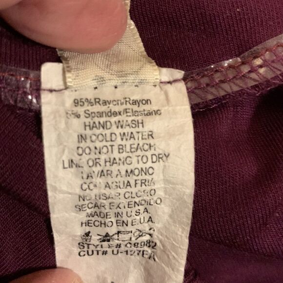 Topia Medium High/Low gauchos.  (High sides).  Plum color - Picture 8 of 8